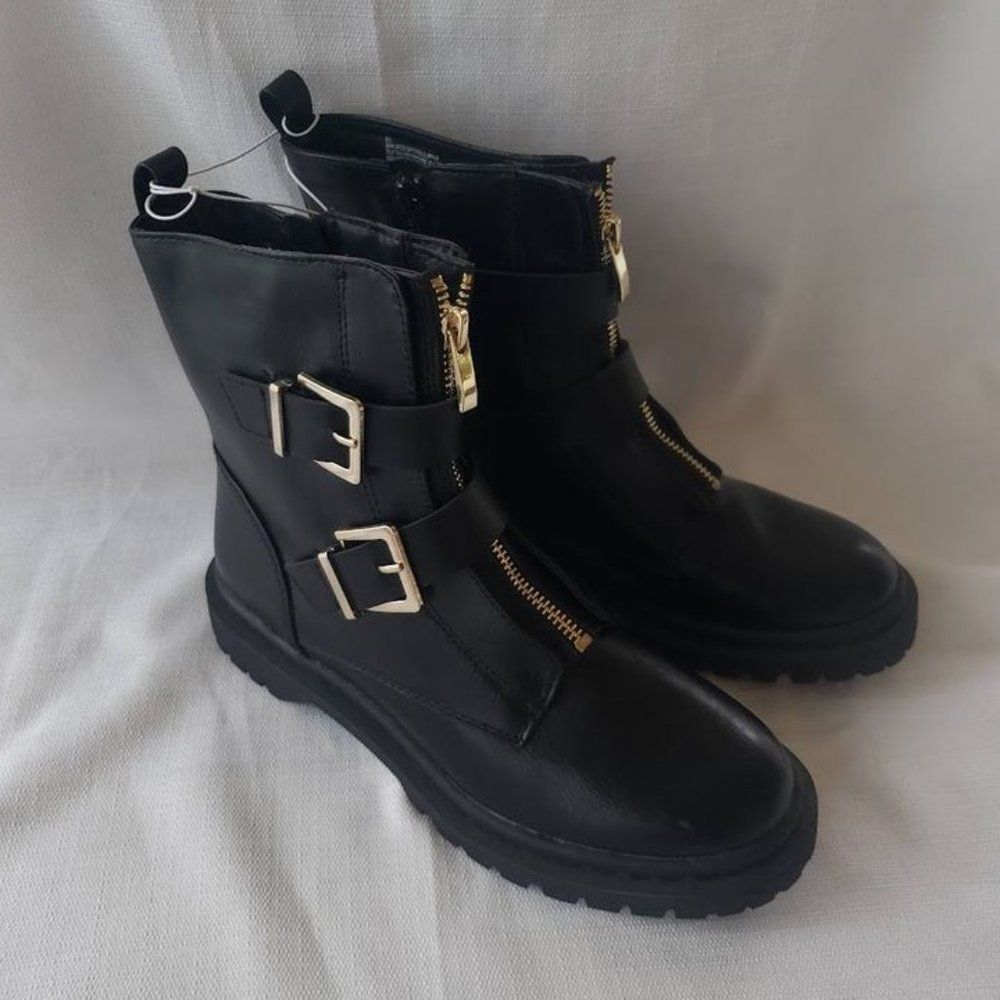 Universal Thread Double Buckle Combat Boots - Womens 6.5 -NEW - Picture 5 of 5